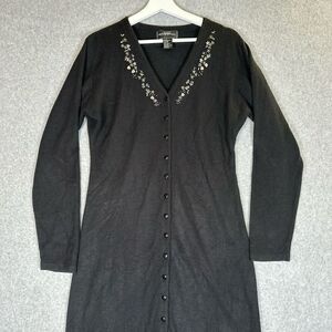 Molly Malloy sweater dress womens medium black embellished long sleeve